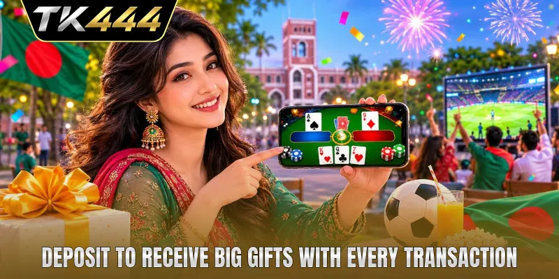 Deposit to receive big gifts with every transaction